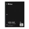 C-Line Products One-Subject Notebook, 70 Page, Wide Ruled, Black, 12PK 22041
